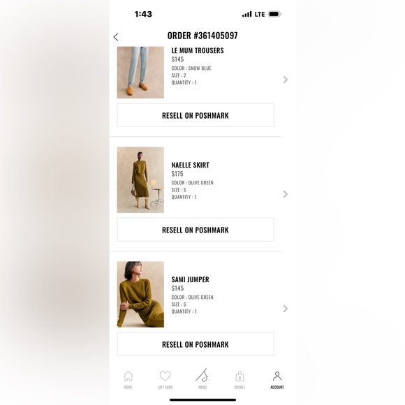 Sezane Naelle Skirt in Olive - Picture 2 of 6